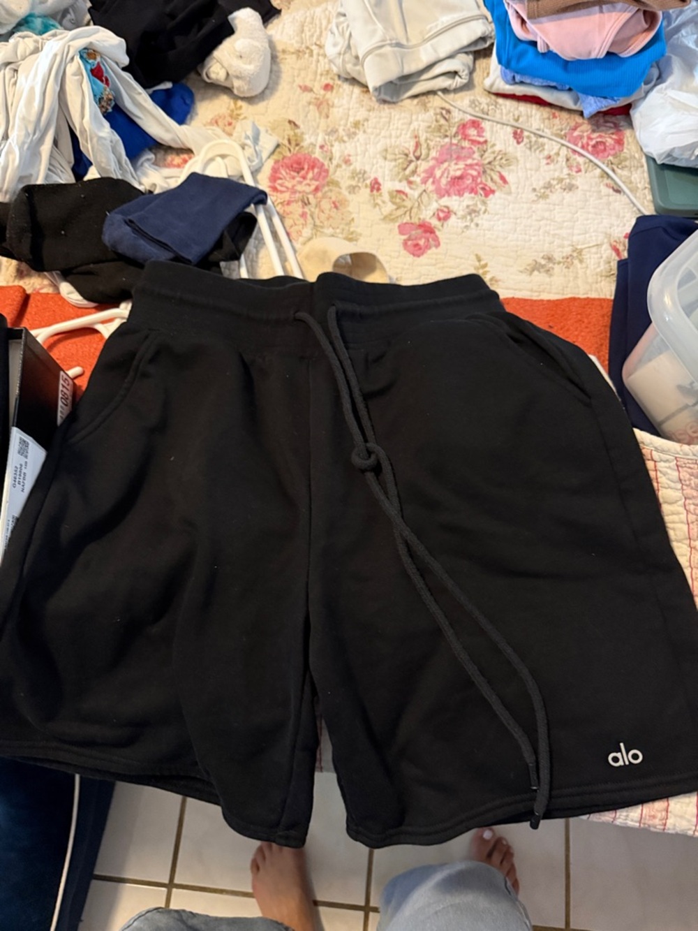 ALO Yoga Black Women’s Athletic Shorts with Drawstring